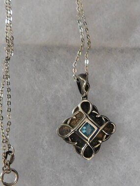 Ladies Genuine Topaz 925 Sterling Silver Necklace